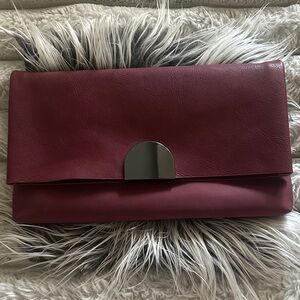 Antik Kraft Maroon vegan leather Clutch with metallic black Accent